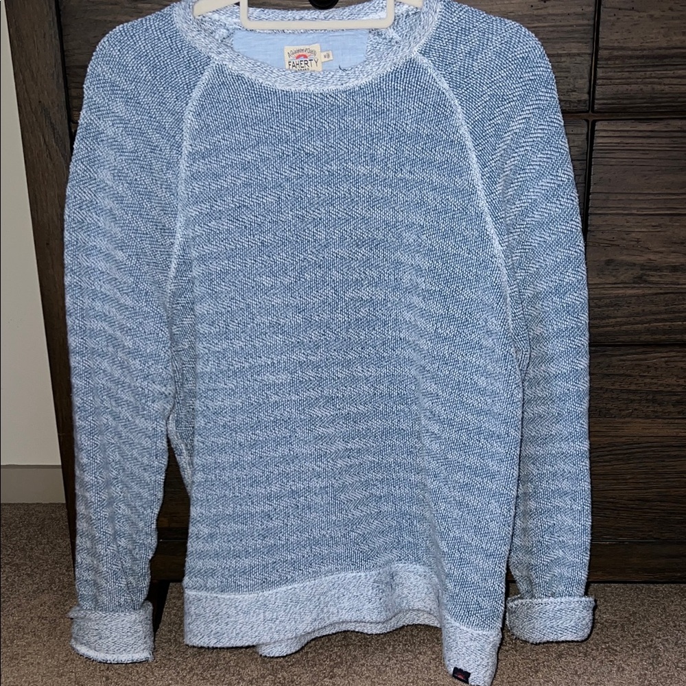 Faherty Light Blue Knit Sweater